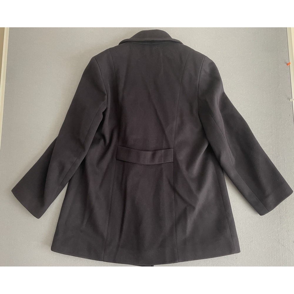 VTG Talbots Women 16 100% Wool Navy Pea Coat Jacket Anchor Nautical Classic - Picture 11 of 13